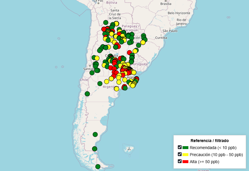 El Mapa de Arsénico generado por investigadores del ITBA